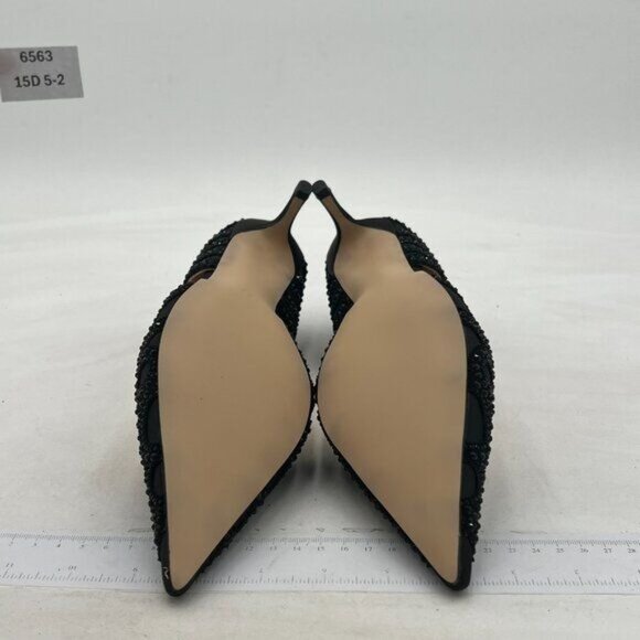 XYD Women's Pumps, Elegant Pointed Toe, D'Orsay Kitten Low Heels, Rhinestone - Picture 7 of 8